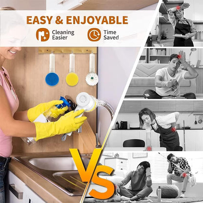 ScrubEase™ 5 in 1 Electric Spin Brush For Sinks, Tiles, Corners & Multi Cleaning