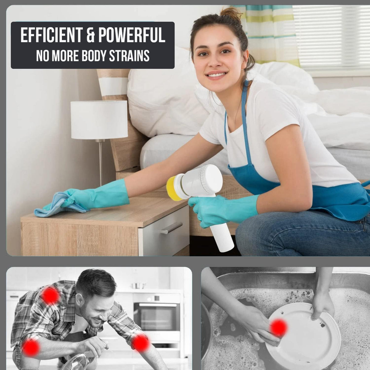 ScrubEase™ 5 in 1 Electric Spin Brush For Sinks, Tiles, Corners & Multi Cleaning