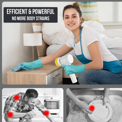 ScrubEase™ 5 in 1 Electric Spin Brush For Sinks, Tiles, Corners & Multi Cleaning
