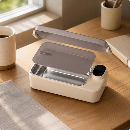 Rechargeable Self-Heating Lunch Box – Portable 304 Stainless Steel Electric Food Warmer