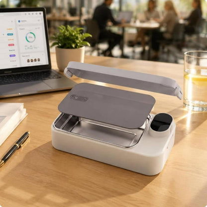 Rechargeable Self-Heating Lunch Box – Portable 304 Stainless Steel Electric Food Warmer