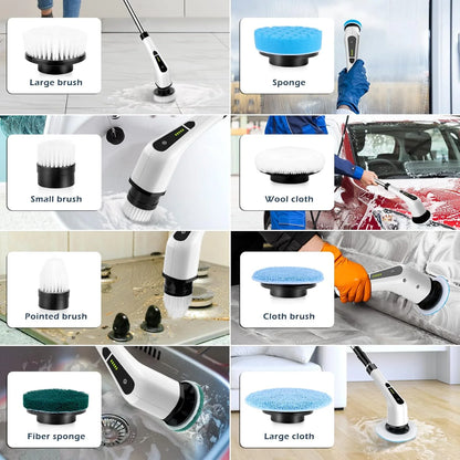 FlexiClean™ 9 in 1 Electric Cleaning Brush For Tiles, Windows, Bathroom & Kitchen