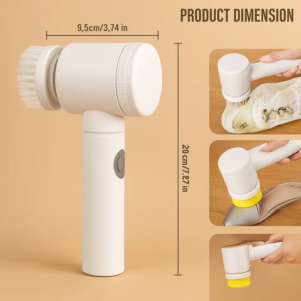 ScrubEase™ 5 in 1 Electric Spin Brush For Sinks, Tiles, Corners & Multi Cleaning